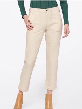 Studio Blue Sophia Relaxed Utility Pocket Pant Cream Straight-Leg Jeans. Size 26